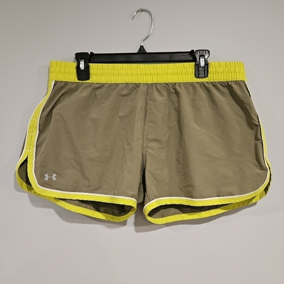 Under Armour Pants - Under Armour Running Shorts Size Large Green Heat Gear